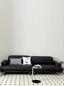 Минималистични диван кожа модерен минималистичен комбинация от телешка кожа за светла дневна с луксозна кожена мебел Nordic corner imperial concub