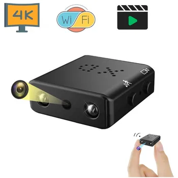 WiFi 4K Mini Cam Full HD 1080P Камера видеонаблюдение за домашни любимци, на закрито и открито, с функция за откриване на движение, Нощно виждане